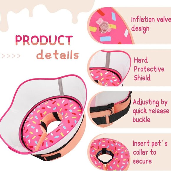 Inflatable Dog Cone Collar to Stop Licking, After Surgery. - Picture 7 of 7